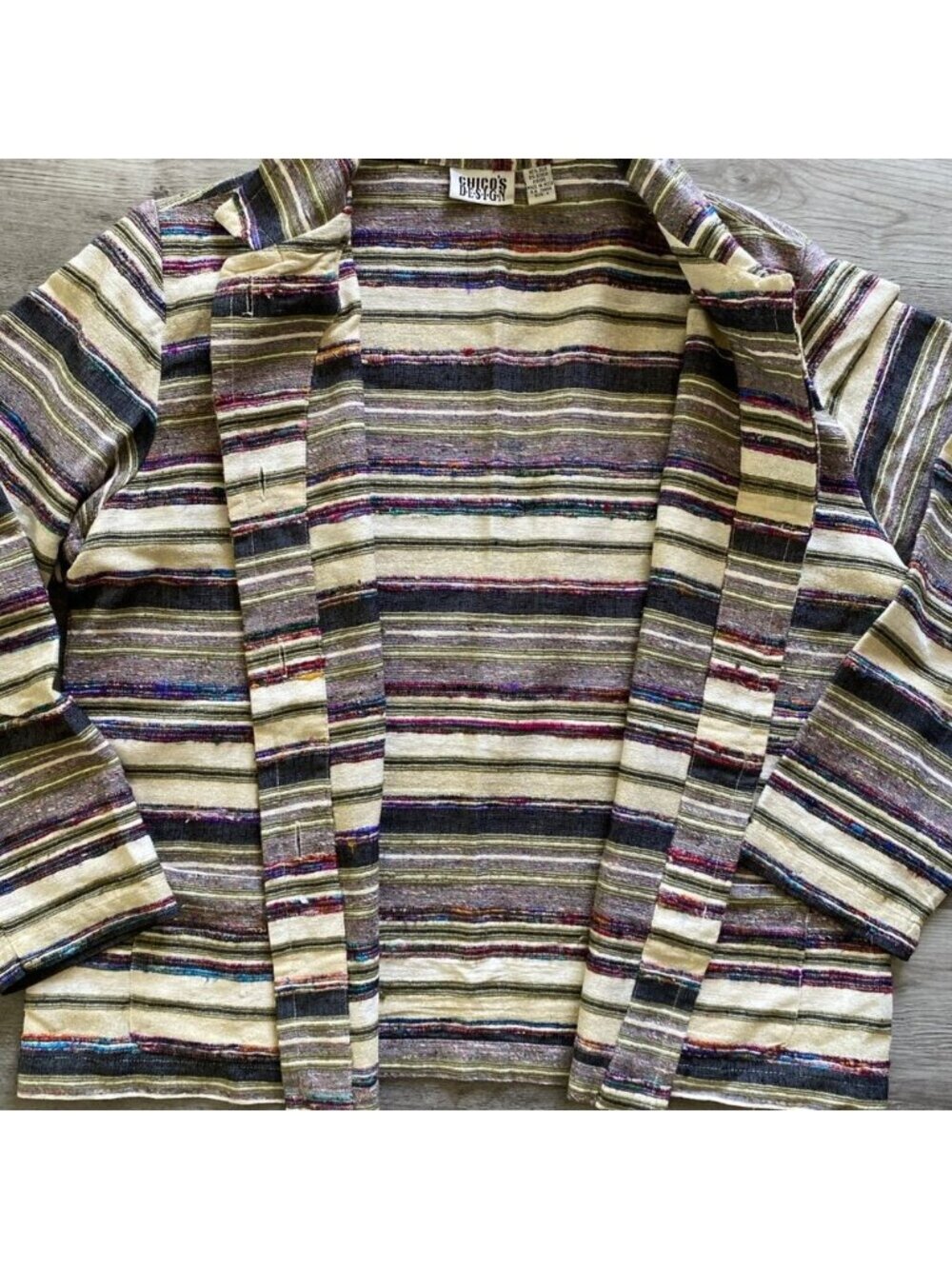 Chico's Design Silk Blend Woven Shirt Jacket Artisan Button Up Size 2 / Large